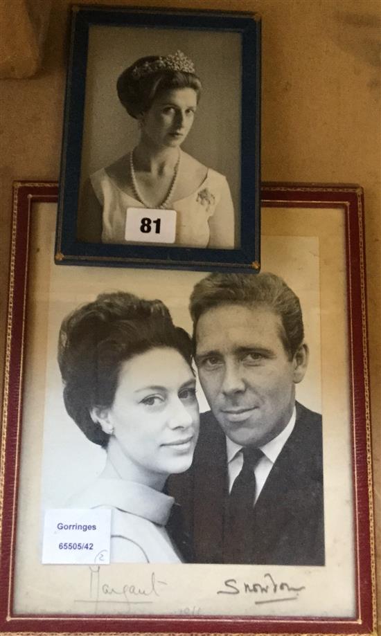 Signed photographs of Princess Margaret and Lord Snowdon and Princess Alexandra
